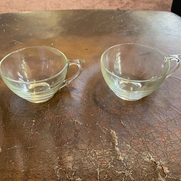 Vintage | Kitchen | 2 Vintage Clear Glass Coffee Tea Cups | Poshmark